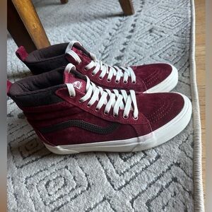 VANS Sk8 Hi MTE Racing Red Chocolate White, Mens Sz 7 / Womens 8.5